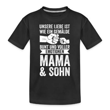Mutter Muttertag Mama und Sohn - Kinder Premium Bio T-Shirt - Schwarz - Vorne