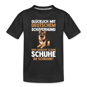 Hund Deutscher Schäferhund - Kinder Premium Bio T-Shirt - Schwarz - Vorne