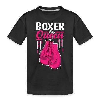 Boxer-Königin - Kinder Premium Bio T-Shirt - Schwarz - Vorne