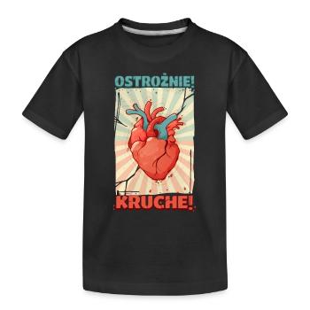 Sei vorsichtig! Zerbrechliches Herz! - Kinder Premium Bio T-Shirt - Schwarz - Vorne