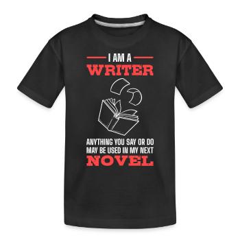 Autor - Kinder Premium Bio T-Shirt - Schwarz - Vorne