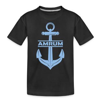 Amrum Anker Nordsee Ebbe Flut - Kinder Premium Bio T-Shirt - Schwarz - Vorne