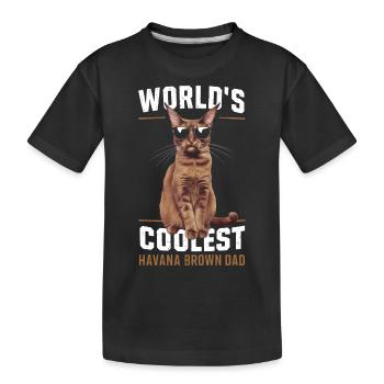Katze Havanna Braun Geschenk - Kinder Premium Bio T-Shirt - Schwarz - Vorne