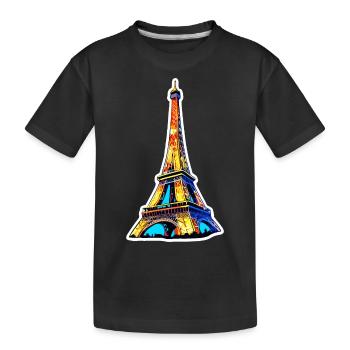 Eiffel tower #20 - Kids' Premium Organic T-Shirt - black - Front