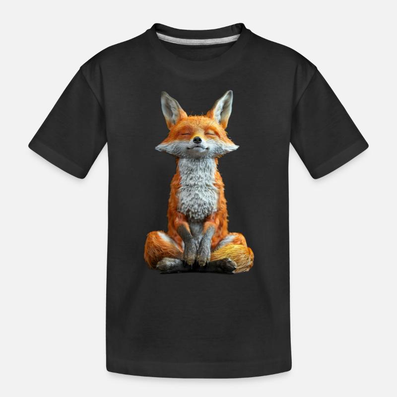 Fuchs - Kinder Premium Bio T-Shirt - Schwarz