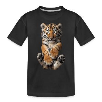 Tiger - Kinder Premium Bio T-Shirt - Schwarz - Vorne