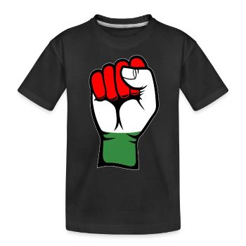 Ungarn Flagge Faust - Kinder Premium Bio T-Shirt - Schwarz - Vorne