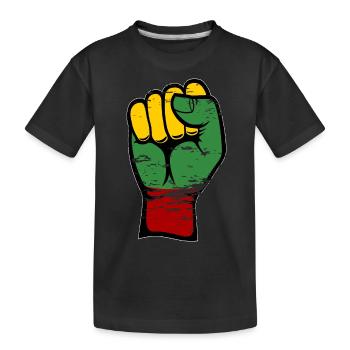 Poing du drapeau de la Lituanie utilisé - T-shirt bio Premium Enfant - noir - Devant