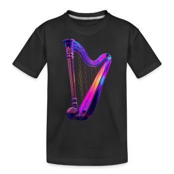 Harfe - Kinder Premium Bio T-Shirt - Schwarz - Vorne