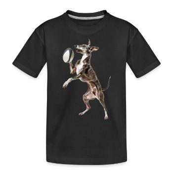 Italienischer Windspielhund - Kinder Premium Bio T-Shirt - Schwarz - Vorne