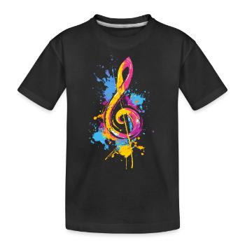 Clé colorée mélomane pop art - T-shirt bio Premium Enfant - noir - Devant