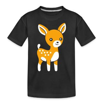 Reh - Kinder Premium Bio T-Shirt - Schwarz - Vorne