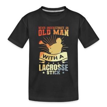 Lacrosse Großvater - Kinder Premium Bio T-Shirt - Schwarz - Vorne