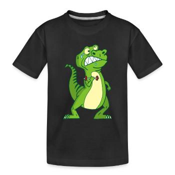 The strength of the tyrannosaurus rex - Kids' Premium Organic T-Shirt - black - Front