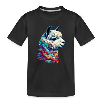 Alpaka - Kinder Premium Bio T-Shirt - Schwarz - Vorne