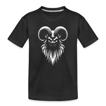 Tête de bélier démoniaque - Chèvre gothique occulte - T-shirt bio Premium Enfant - noir - Devant