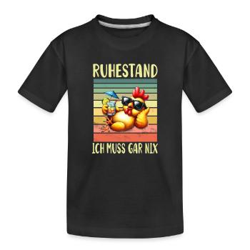 Ruhestand Rentner Rentnerin - Kinder Premium Bio T-Shirt - Schwarz - Vorne