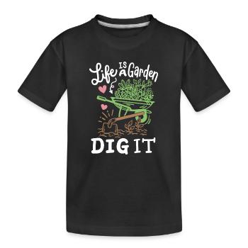 Gartenarbeit Garten Gärtner - Kinder Premium Bio T-Shirt - Schwarz - Vorne