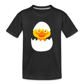 poussin mignon Pâques mignon enfants oeuf oeuf de Pâques jaune - T-shirt bio Premium Enfant - noir - Devant