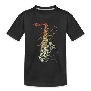 Saxophone Line Art Vintage - T-shirt bio Premium Enfant - noir - Devant