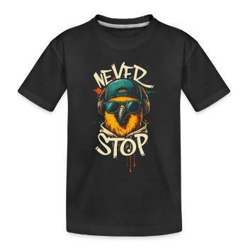 Illustration de perroquet cool - T-shirt bio Premium Enfant - noir - Devant