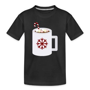 Art de tasse de cacao en flocon de neige - T-shirt bio Premium Enfant - noir - Devant
