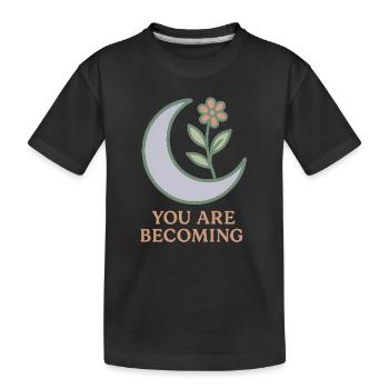 Mondblüte: Du wirst wachsen - Kinder Premium Bio T-Shirt - Schwarz - Vorne