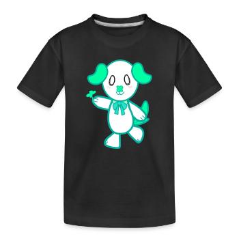 KawaiiDOGGOS - Empreinte « Chanceuse » chanceux - T-shirt bio Premium Enfant - noir - Devant