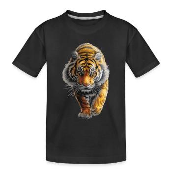 Tiger - Kids' Premium Organic T-Shirt - black - Front