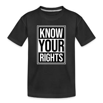 Know Your Rights Activism Justice Freedom - Kids' Premium Organic T-Shirt - black - Front