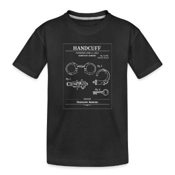 Plan de brevet pour menottes vintage - T-shirt bio Premium Enfant - noir - Devant