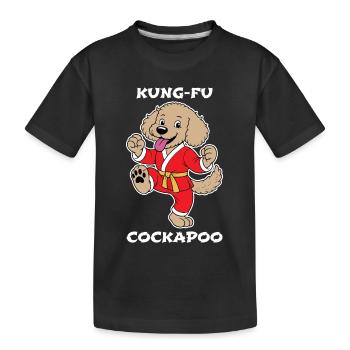 Cockapoo Kung-Fu - Kinder Premium Bio T-Shirt - Schwarz - Vorne