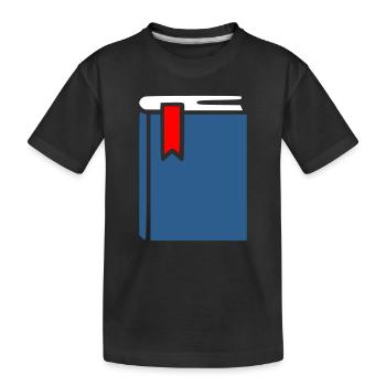 Buch Symbol Icon Blau - Kinder Premium Bio T-Shirt - Schwarz - Vorne