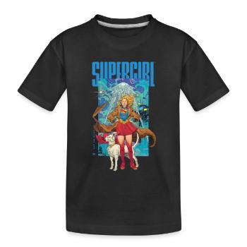 Supergirl Movie Retro Comic Art Kara And Krypto - Kids' Premium Organic T-Shirt - black - Front