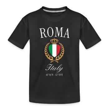 Couronne aux armoiries de Rome, Italie – Souvenir de voyage - T-shirt bio Premium Enfant - noir - Devant