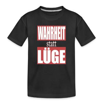 Wahrheit statt Lüge - Kinder Premium Bio T-Shirt - Schwarz - Vorne