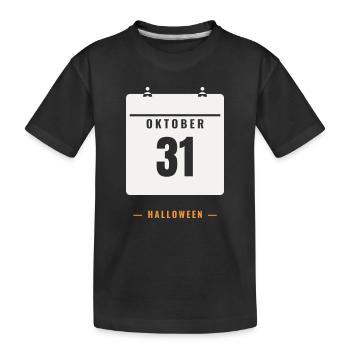 31 octobre Calendrier Date d’Halloween Horreur Effrayante - T-shirt bio Premium Enfant - noir - Devant