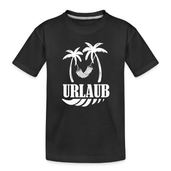 Palmenurlaub Hängematte Design - Kinder Premium Bio T-Shirt - Schwarz - Vorne