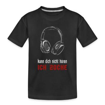 Kopfhörer Gaming Headset Gamer Zocker Geschenk - Kinder Premium Bio T-Shirt - Schwarz - Vorne