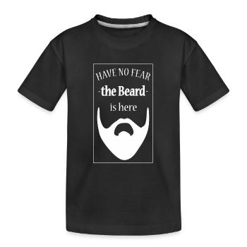 Der Mann mit Bart ist hier - Kinder Premium Bio T-Shirt - Schwarz - Vorne