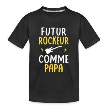 Futur rockeur - Comme papa - Cadeau humour - T-shirt bio Premium Enfant - noir - Devant