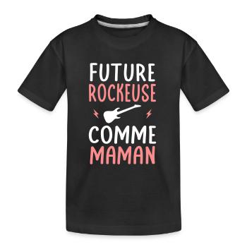 Future rockeuse - Comme maman - Cadeau humour - T-shirt bio Premium Enfant - noir - Devant