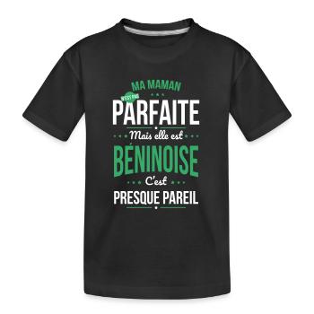 Ma maman n'est pas parfaite - Béninoise - T-shirt bio Premium Enfant - noir - Devant