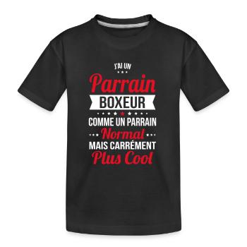 J'ai un parrain boxeur plus cool - T-shirt bio Premium Enfant - noir - Devant