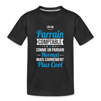 J'ai un parrain comptable plus cool - T-shirt bio Premium Enfant - noir - Devant