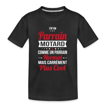 J'ai un parrain motard plus cool - T-shirt bio Premium Enfant - noir - Devant