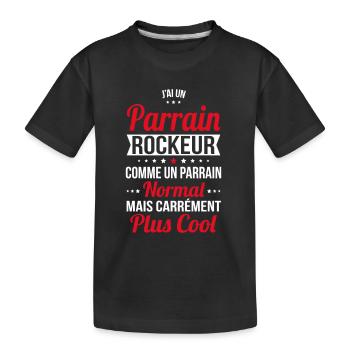 J'ai un parrain rockeur plus cool - T-shirt bio Premium Enfant - noir - Devant