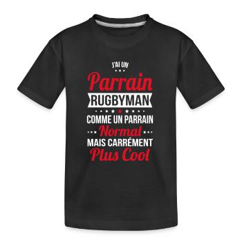 J'ai un parrain rugbyman plus cool - T-shirt bio Premium Enfant - noir - Devant