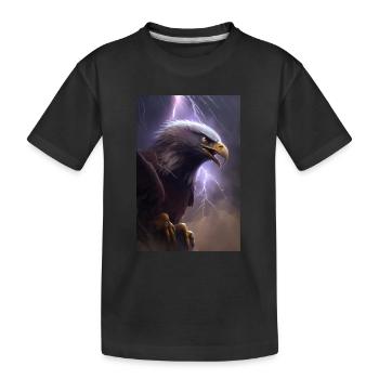 Adler Blitze Cool Sturm Tier Vogel Epic - Kinder Premium Bio T-Shirt - Schwarz - Vorne