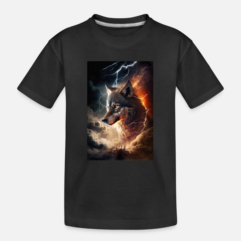Wolf Blitz Thunder Epic Cool Epic Wolves - T-shirt bio Premium Enfant - noir